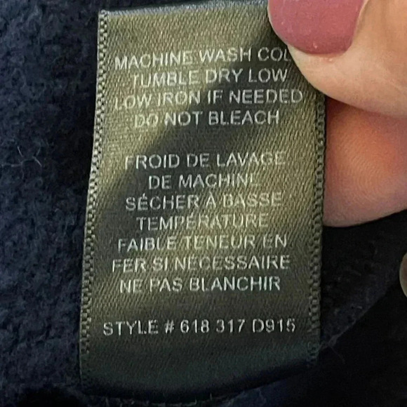 La Vie Rebecca Taylor Sweater Dress XL Blue Drop Waist Ruffle Hem Pockets Chic - Picture 8 of 13